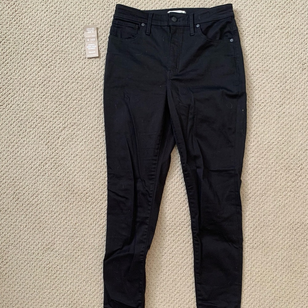 NWOT Madewell Curvy Highrise Black Skinny Jeans 30T